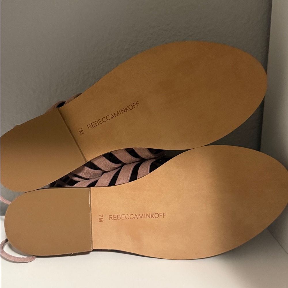 *NEW* Rebecca Minkoff Dusty Mauve Suede Strappy Sandals Size 7 - Picture 7 of 9